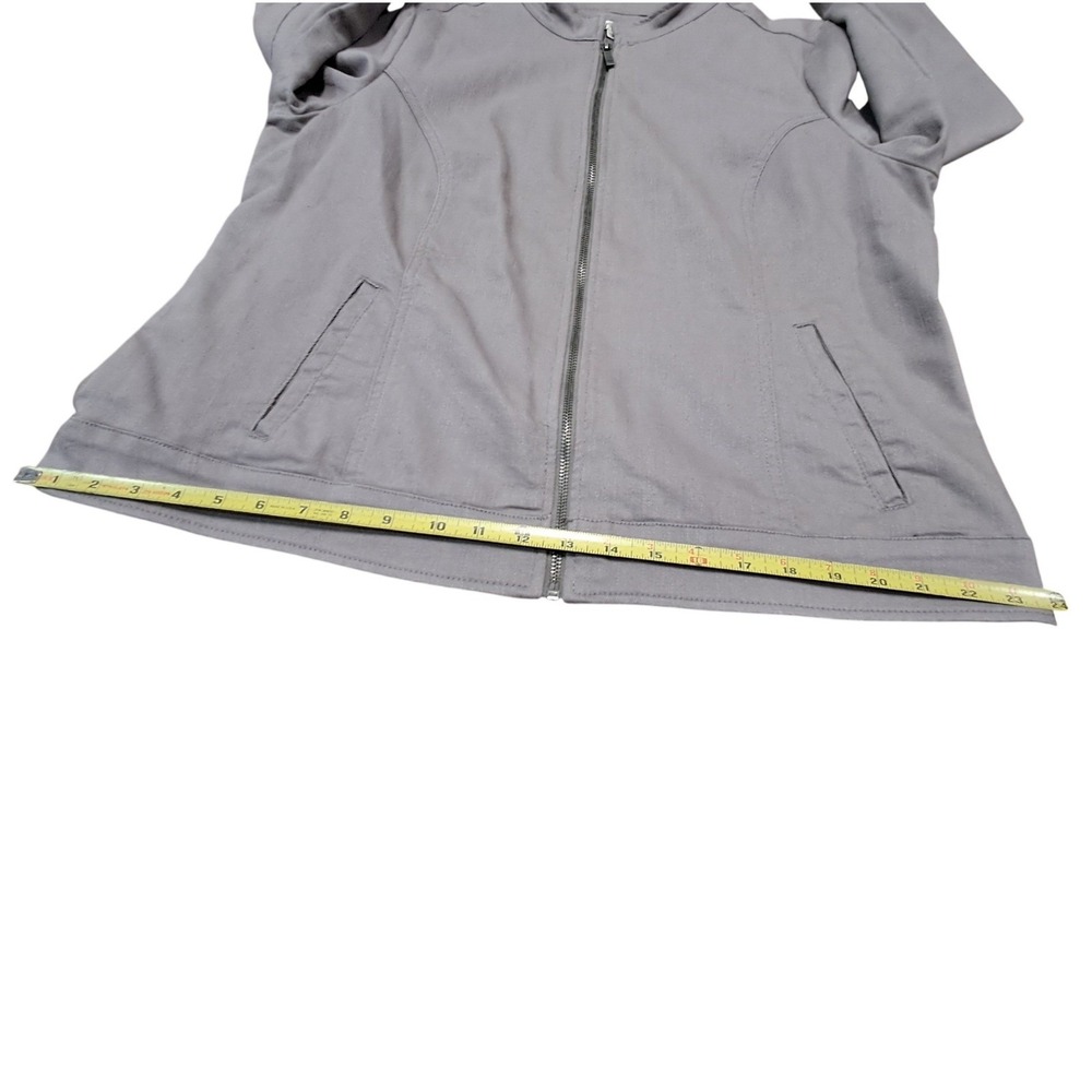 Liz Claiborne Womens Gray Full Zip Jacket Size L Collar Neck Pockets - Picture 4 of 9